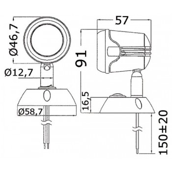 Articulated HI-POWER LED white spotlight 12/24 V